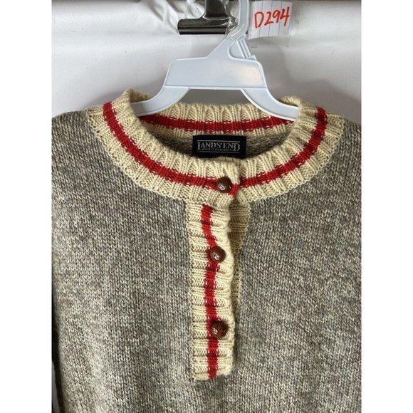 VTG 80s Cowichan Wool Knit Belted Button Sweater Dress Rockabilly - Picture 3 of 7